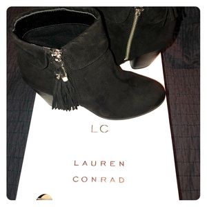 Lauren Conrad black suede ankle boots